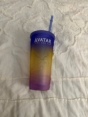 Avatar: Fire and Ash Ombre Reusable Tumbler - Blue, Yellow, Purple